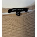 Ellen Tracy Cozy Ribbed Knit Sweater Women's Oversize Neutral Beige Top Medium Photo 8