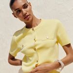 ZARA NWT Elegant Yellow Button-Up Women's Top Size Women’s Small Photo 2