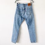 Levi's Premium 501 Distressed Destroyed Blue Denim Button Fly Jeans Photo 3