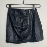 Bershka  Faux Leather Mini Skirt Zipper Front Women's Size XS Black Party Club Photo 0