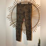 Free People  Knit Black & Brown Paisley Print Pants Skinny Leg Elastic Waist Photo 1