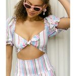 Hill House NWT Home The Isabella Top in Rainbow Stripe Photo 3