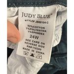Judy Blue Jeans Womens 24W Dark Teal Wide Leg Crop Button Fly Raw Hem Stretch Photo 4