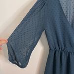 ZARA Teal Swiss Dot Faux Wrap Romper Dress Small Photo 9