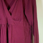 Motherhood Maternity Oh Baby‎  Belted Empire Top Large 3/4 Sleeve V Neck Stretch Photo 0