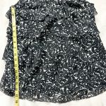J.Crew Vintage Silk Dark Fairy Ruffle Dainty Leaves Black White Sleeveless Sz 2 Photo 12