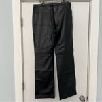 BCBGMAXAZRIA  Black 100% Leather Pants women’s size 12 straight leg moto unused Photo 5