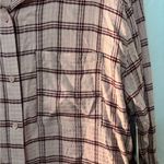 Melrose and Market  Blush and Burgundy Plaid Shirt Photo 2