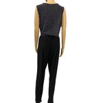 Forever Rose Black Metallic Silver Sleeveless Belted Jumpsuit Plus Size 1X Photo 3