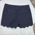 Ann Taylor Factory Signature Scalloped Hem Polka Dot Shorts Navy Blue White 4 Photo 3