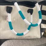 Victoria's Secret CANVAS TOTE WEEKENDER GYM BEACH BAG WHITE BLACK ROPE HANDLE NWT Photo 8