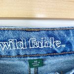 Wild Fable  Medium Wash Blue Denim High Rise Raw Hem Mom Jeans Women's Size 00 Photo 4