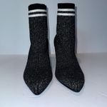 Stuart Weitzman New ‎ Waverly Sock Boots Ankle Black Gold Stretch Women's 9 Club Photo 2