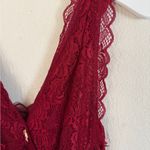 Alcea Rosea Luxurious Burgundy Lace Chemise nightgown size medium Red Photo 5