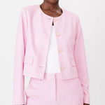 Ann Taylor NWT  The Crew Neck blazer Jacket Cross Weave Fragrant Lilac 4​ Photo 0