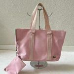 Lacoste PVC Tote Bag Baby Pink Canvas Handles Y2K Shoulder Bag Matching Wallet Photo 0