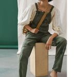 Anthropologie NWOT  Pilcro Wanderer Patchwork Overalls Size 29 Green Cotton Blend Photo 1