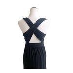White House | Black Market Black Cocktail Party Maxi Dress Size 4 Cross Back Photo 3