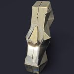 Silver Geometric Clutch + Matching Earrings + Shoulder Chain Photo 1