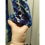 Sami & Jo  Women's Size XL Lace-Up Popover 3/4 Sleeves Blue Abstract Stretch Top Photo 5