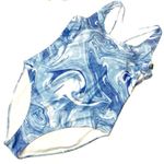 Nicole Miller Blue Tropic Swirl Print One Piece Racerback Swimsuit NWT Womens 3X Photo 0