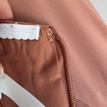 Azazie  Denice Sheath Pleated Chiffon Dress with Slit Tan Pink Bridesmaid Women 8 Photo 7