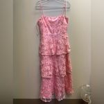 Angel Biba  Pink Layered Floral Maxi Dress Photo 1