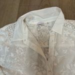 Ecru  Streep Patchwork Embroidered Shirt Photo 5