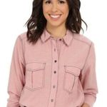 Free People  Long Sleeve Button Front Last Chance Chambray Shirt Size Small S Photo 0