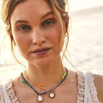 Free People  Ariana Ost Sunlight Choker in Blue NWT Sun Charm Bohemian Dainty Photo 0