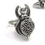 Handmade Spider Poison Pill Locket Sterling Silver Ring-Various Sizes! Photo 0