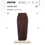 SKIMS NWT  Swim Cover Up Sarong Skirt Cocoa Size S Photo 4