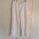 Abercrombie & Fitch  Straight Linen-Blend Pull-On Pant in white Size M Regular Photo 1
