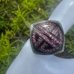 Sima K Sterling Silver & Black Enamel Ring with Pink Pavé Stones Via Photo 1