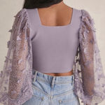 Free People  Lilac Butterfly Sleeve Top Photo 1