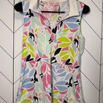 Tommy Bahama  Golf Womens Small Tropical Floral Sleeveless Athletic Collared Top Photo 0