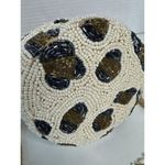 Vintage Guadalupe Designs beaded animal print bucket bag cream, black and brown Photo 5