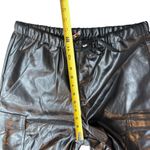 Lane 201  Women’s S Wildly Chic Cargo Pants Black Faux Leather Wide Leg Baggy New Photo 11