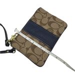 Coach Blue and Brown Signature Canvas Wristlet Photo 5