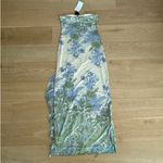 Tiger Mist  Maxi Dress Strapless Tapestry Theo Size L Yellow Green & Blue Photo 3