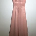 Dusty Rose Floor Length Halter Dress Size 4 Photo 0