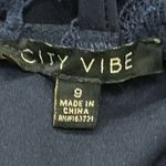 City Vibe Lace Back Fit Flare Speghetti Strap Navy Blue Dress Size 9 Skater Photo 4