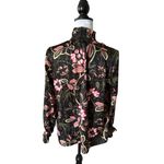 Tuckernuck Womens Floral Mockneck Long Sleeve Shirt Top Small Colorful Black Photo 1