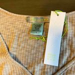 Good Luck Gem  Ribbed Crop Top with Side Ties Beige Long Sleeve Casual‎ Chic Photo 1