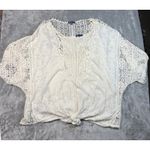 Democracy Top White Crochet Knit Kimono Cottagecore Blouse Womens Plus Size 3X Photo 2