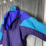 Columbia Vintage Jacket Womens Small Purple Teal Color Block 90s Rain Coat Parka Photo 7