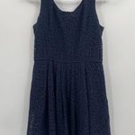 J.Crew  Swirling Lace Dress Navy Blue pockets Sleeveless Fit Flare Style Size 6 Photo 0