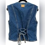 Vintage Jean Vest 80s/90s Back Corset Casey Coleman‎ Label Embroidered Denim S/M Blue Size M Photo 1