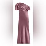 NWT Amsale Draped Satin One Shoulder Dress Mauve, Size 2 New w/Tag Pink Photo 1