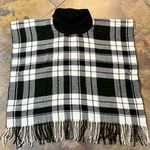 Multiples  Buffalo Plaid Turtleneck Fringe Poncho Small Photo 3